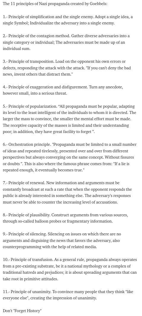 The 11 principles of Nazi propaganda by Joseph Goebbels.png