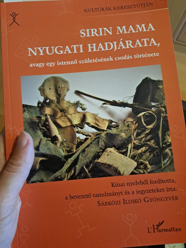 The cover of the book (Hungarian edition). Titled The Western Campaign of Shirin Mama, or, the miraculous story of the birth of a goddess