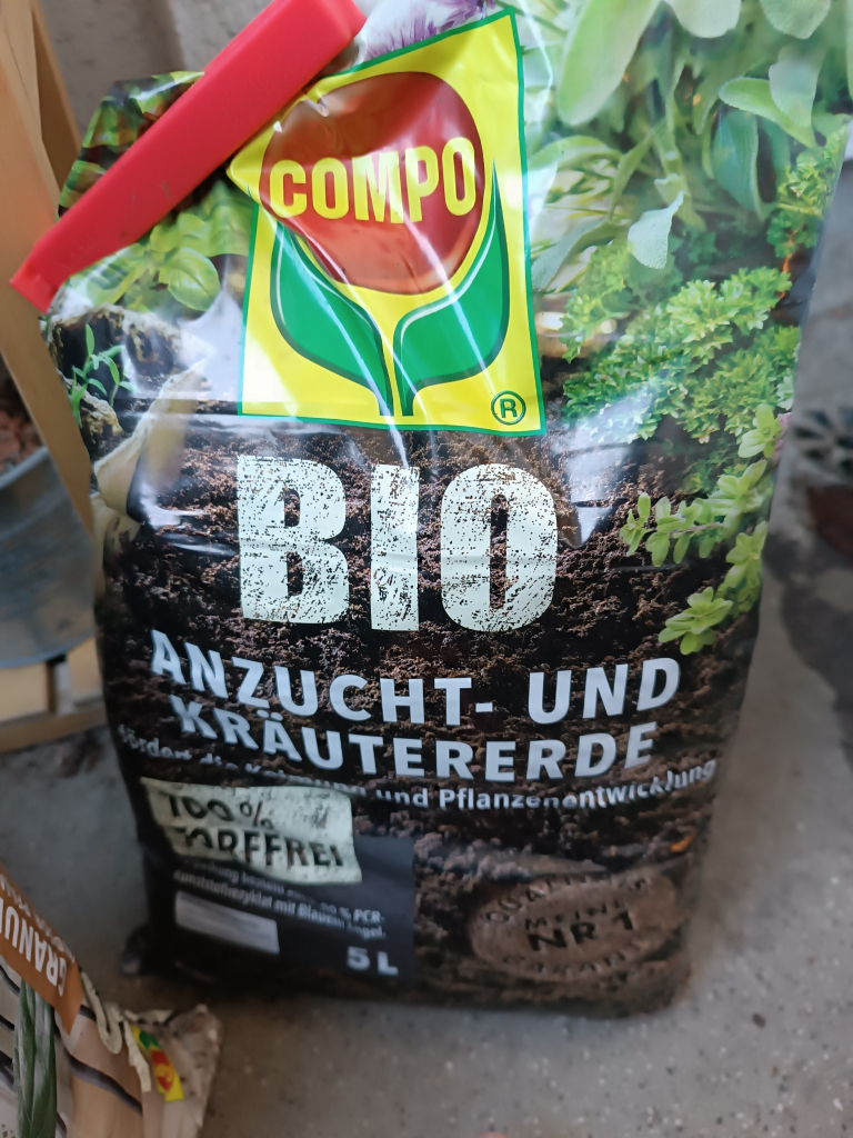 Some organic soil bought in a hardware store