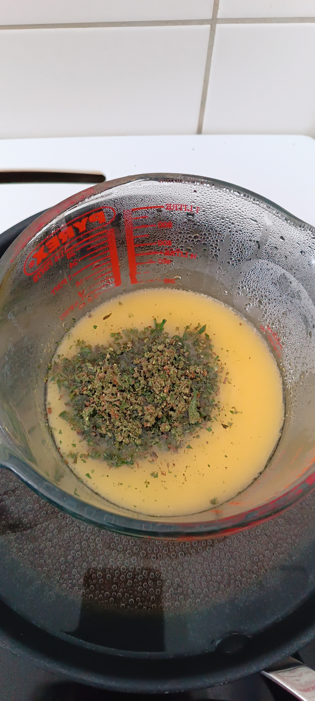 Preparing cannabutter 