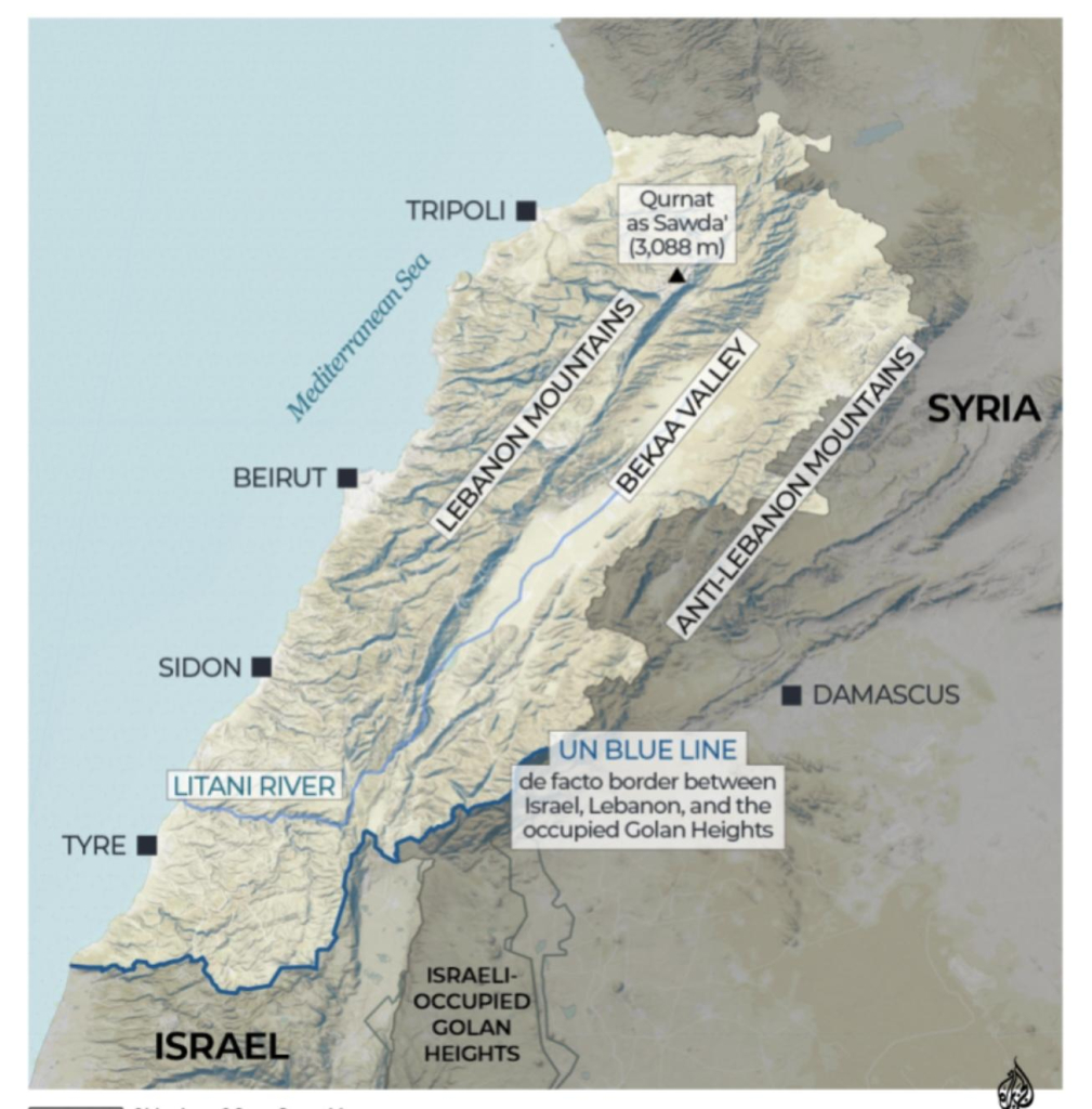 map of lebanon