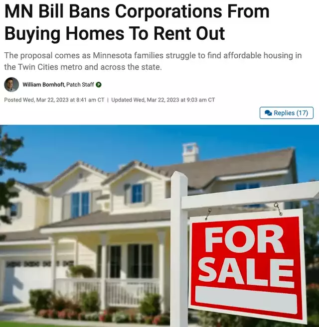 Minnesota bill bans corporations from buying homes to rent out 