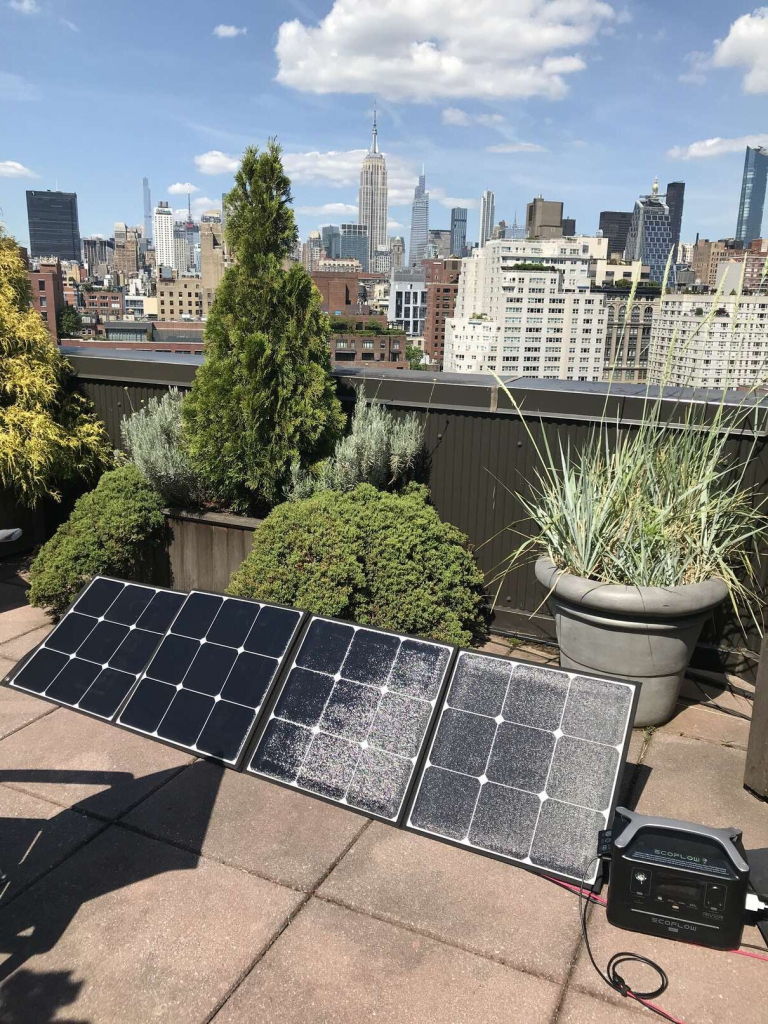 solar panels on a rooftop in Manhattan