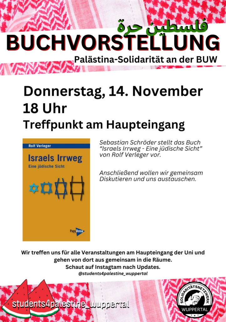 Lesung und Diskussion #rolfverleger Israels Irrweg Screenshot