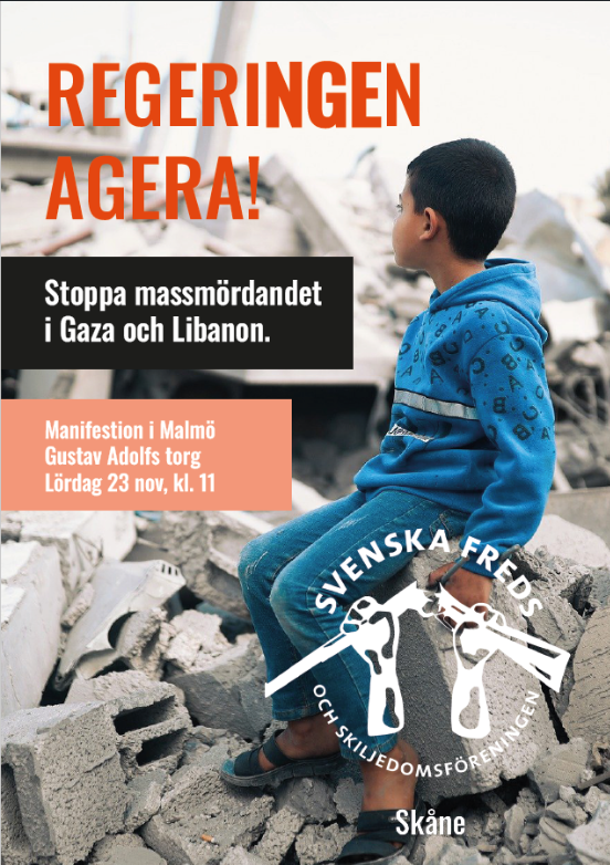 REGERINGEN AGERA!
Stoppa massmördandet i Gaza och Libanon. 