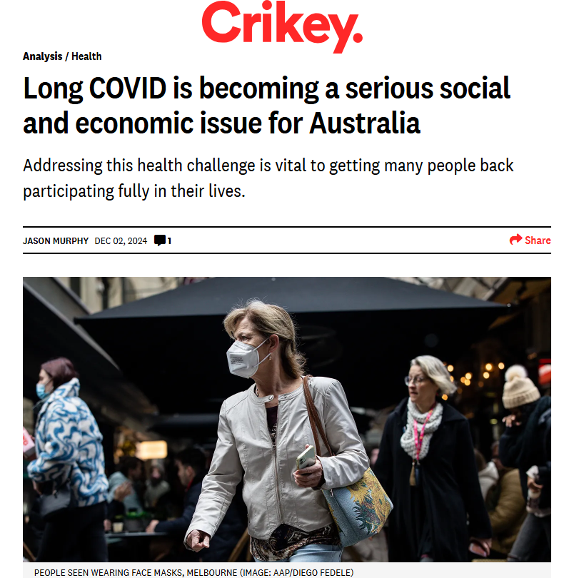 Analysis / Health

Long COVID is becoming a serious social and economic issue for Australia

Addressing this health challenge is vital to getting many people back participating fully in their lives.

Jason Murphy Dec 02, 2024