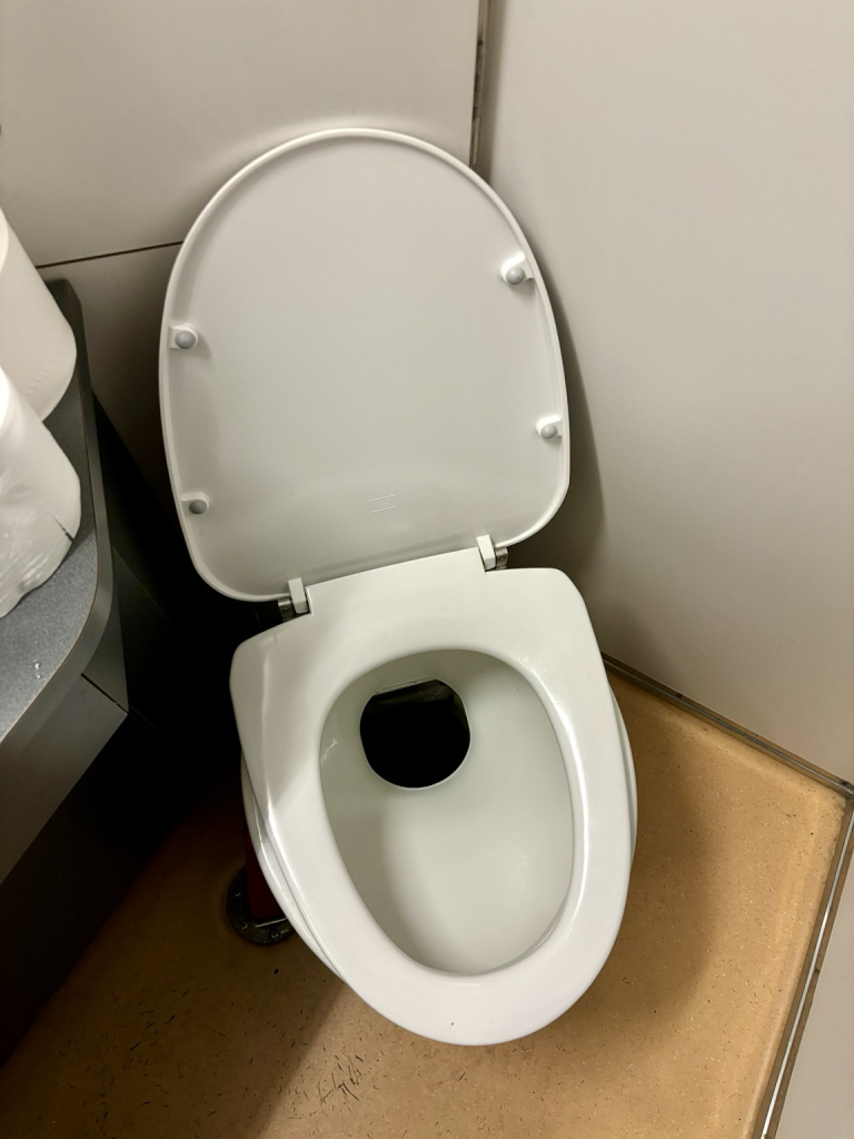 Geöffnete Toilette