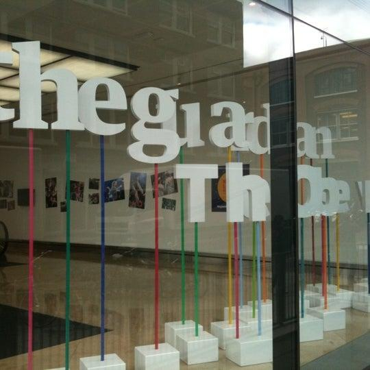 The Guardian, The Observer sign in the window of their newsroom