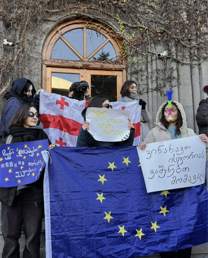 Art restorers protest in Tbilisi, Georgia.