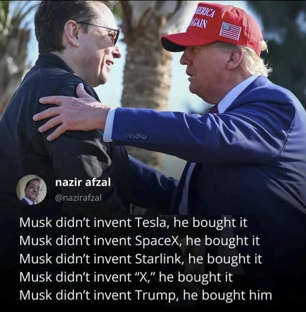 Musk didn't create any of his companies. He bought them using family money from the South African emerald mines they owned