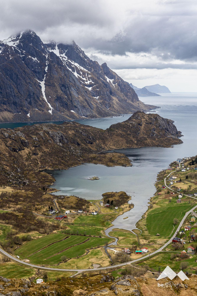 view of a small fjord on Lofoten Islands