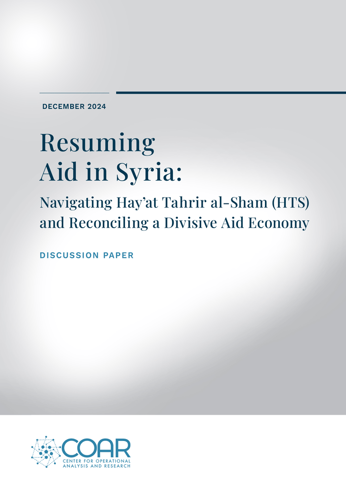 Resuming Aid in Syria: Navigating Hay’at Tahrir al-Sham (HTS) and Reconciling a Divisive Aid Economy - Syrian Arab Republic