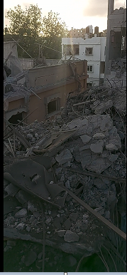 Another angle on the Rubble; what remains of Ramy's home which was completely destroyed.