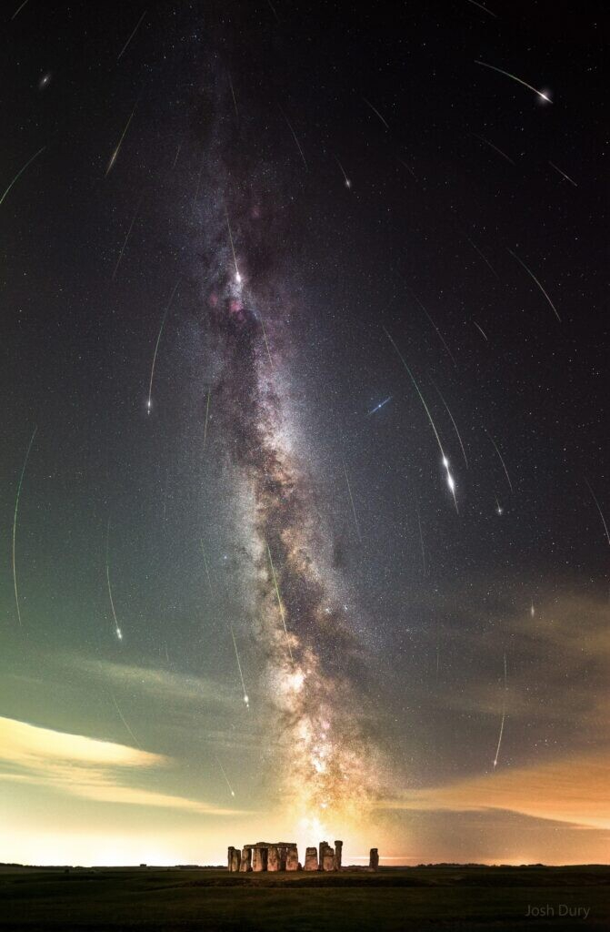 Perseid Meteors over Stonehenge - my favorite space related image of 2024. Image Credit: Josh Dury 