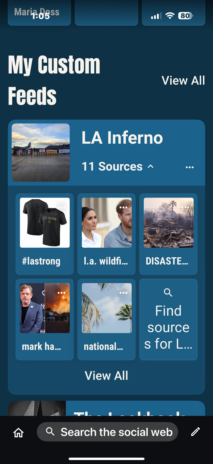 Screenshot of a Surf feed