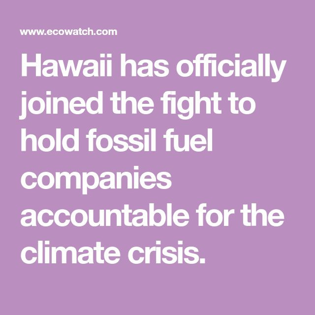 www.ecowatch.com 

Hawaii has officially joined the fight to hold fossil fuel companies accountable for the climate crisis. 