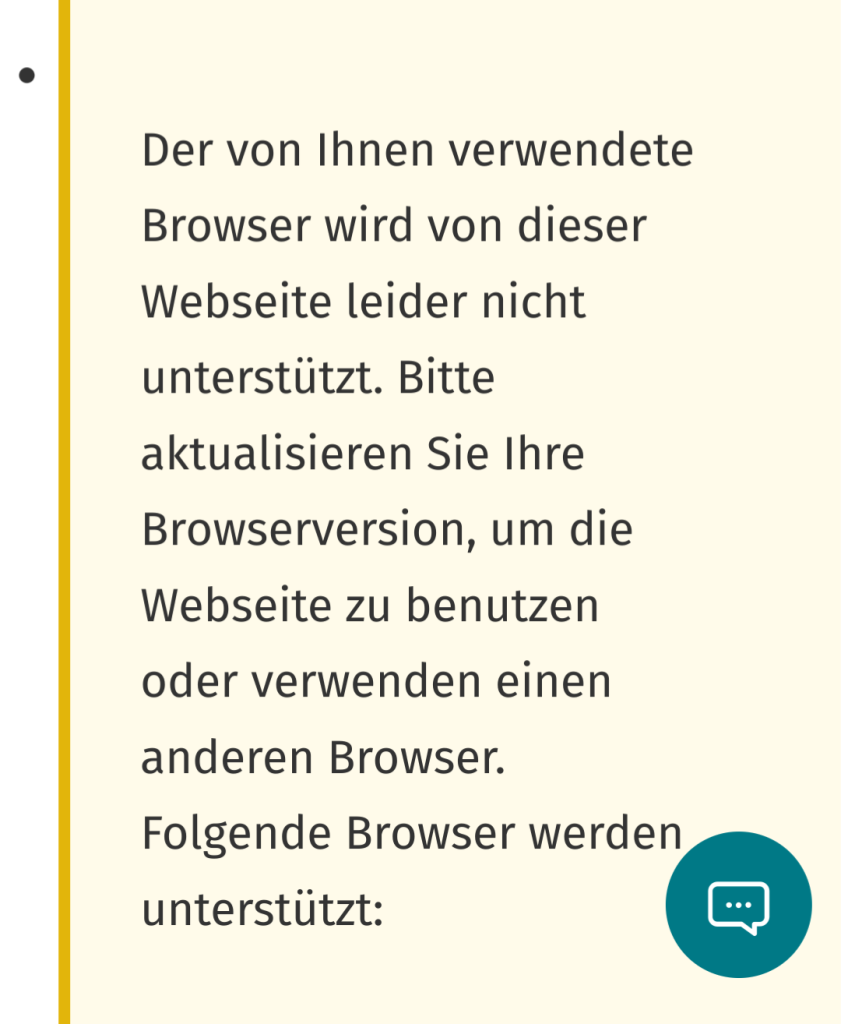 Der von Ihnen verwendete Browser wird von dieser Webseite leider nicht unterstützt. Bitte aktualisieren Sie Ihre Browserversion, um die Webseite zu benutzen oder verwenden einen anderen Browser. Folgende Browser werden unterstützt: