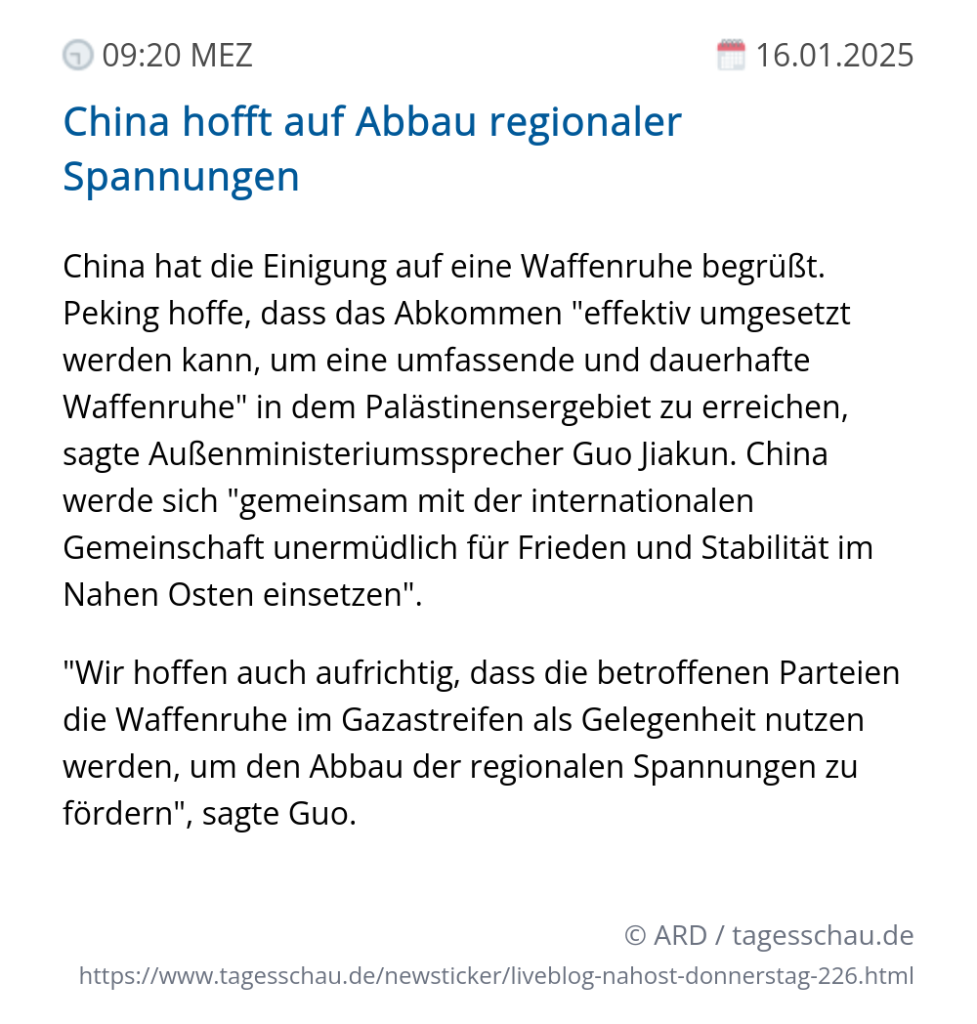 Screenshot eines tagesschau Liveblog Eintrags.