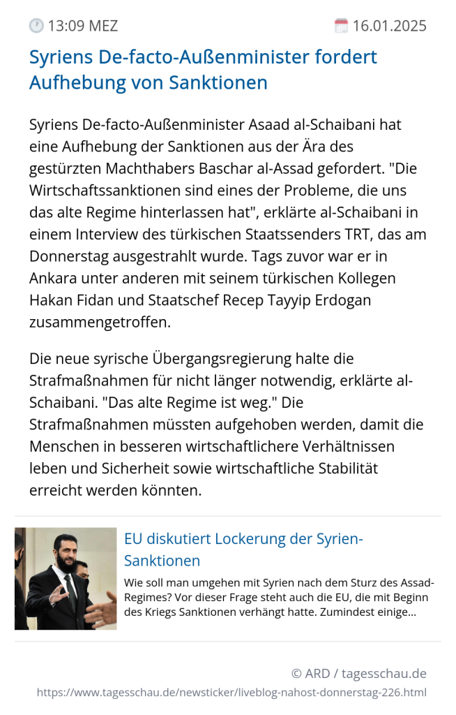 Screenshot eines tagesschau Liveblog Eintrags.