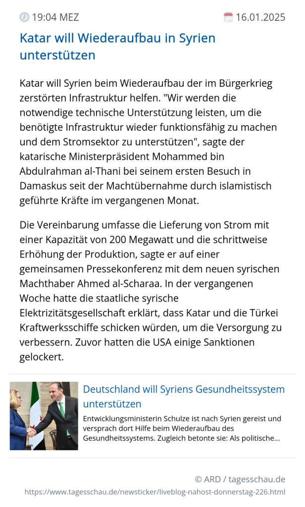 Screenshot eines tagesschau Liveblog Eintrags.