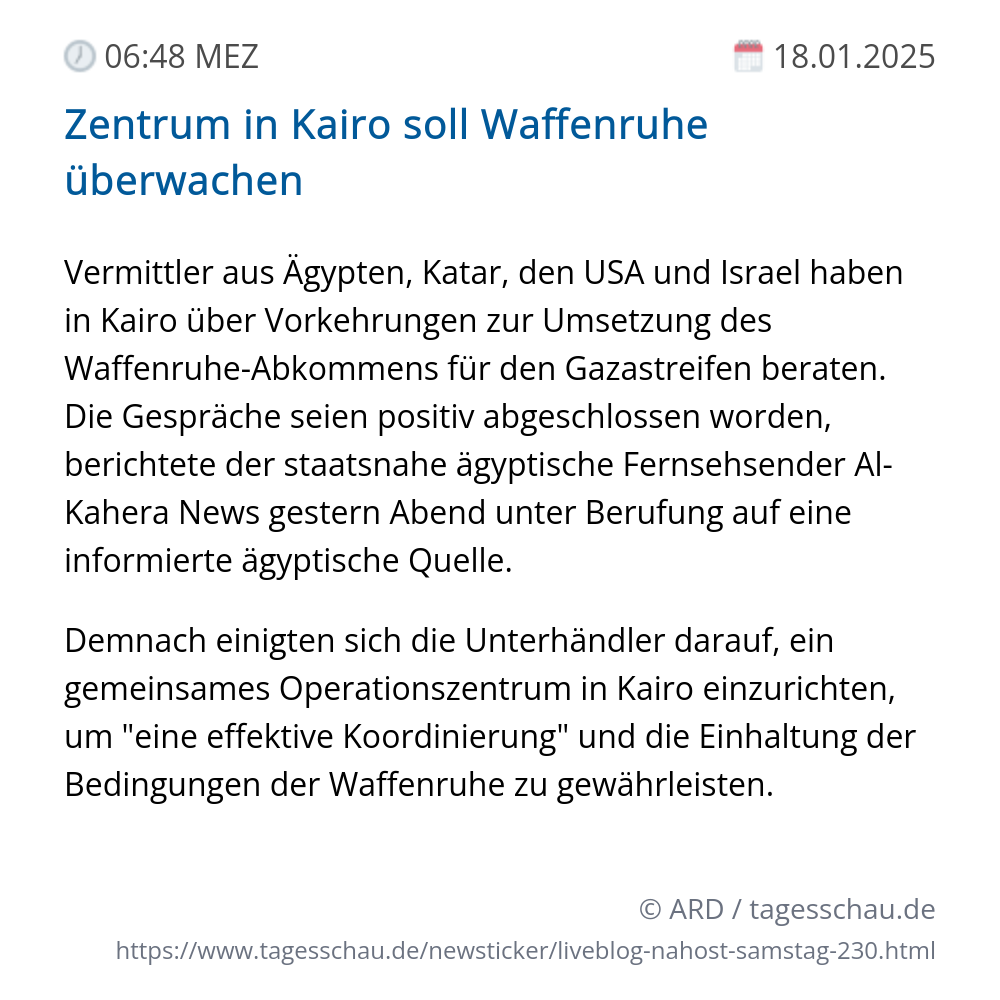 Screenshot eines tagesschau Liveblog Eintrags.