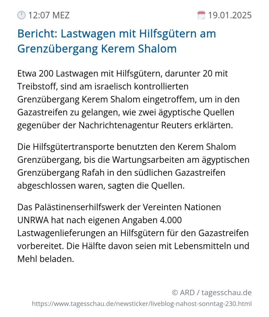 Screenshot eines tagesschau Liveblog Eintrags.