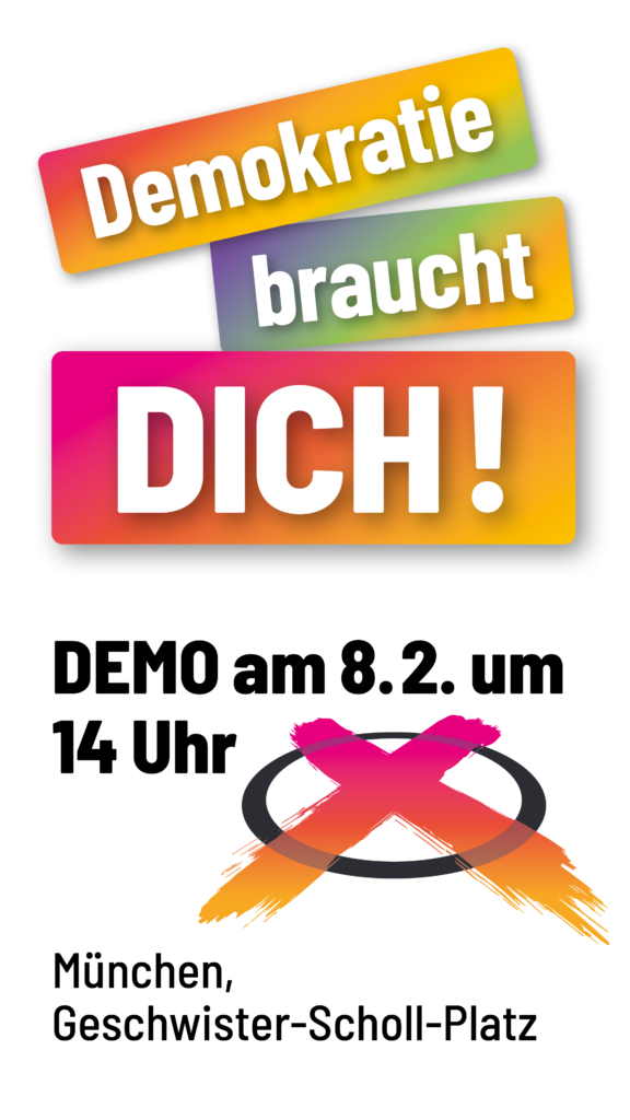 Poster zur Demo von „München bleibt bunt“