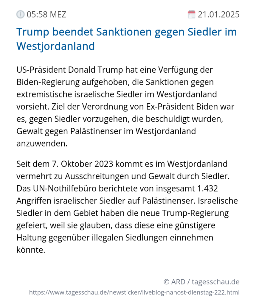 Screenshot eines tagesschau Liveblog Eintrags.