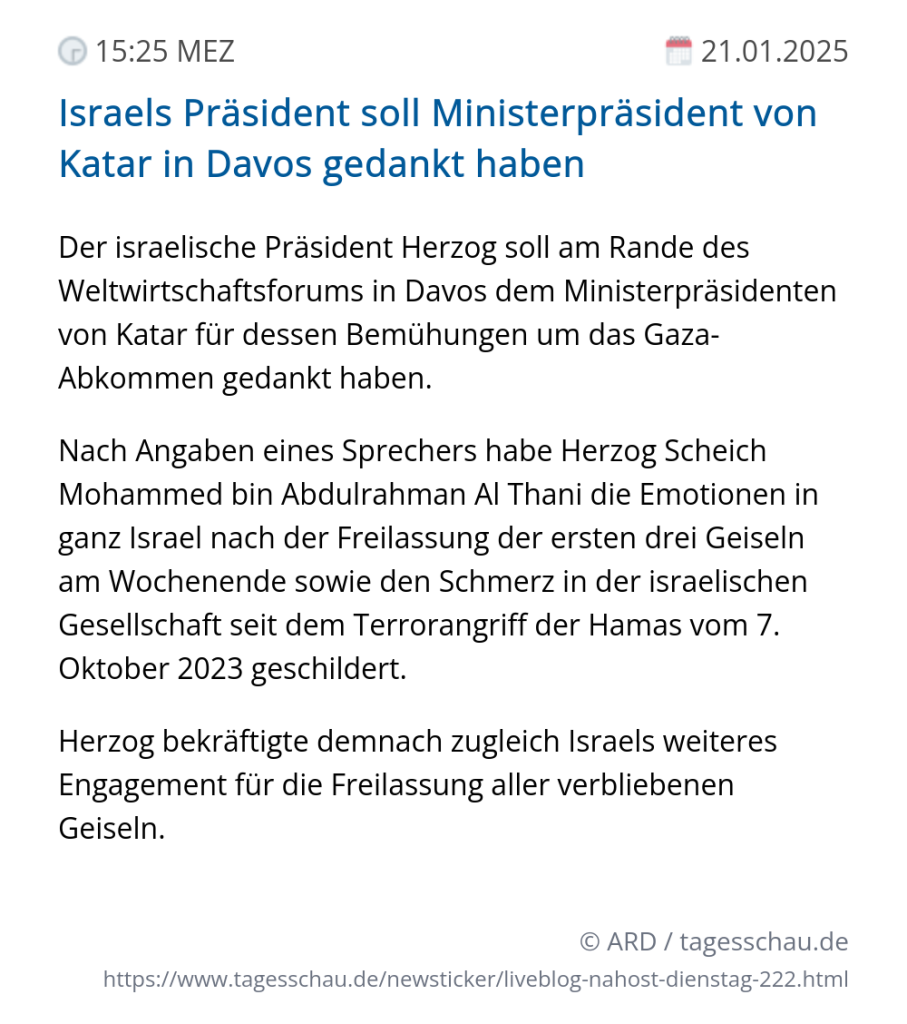 Screenshot eines tagesschau Liveblog Eintrags.