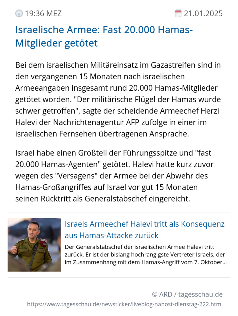 Screenshot eines tagesschau Liveblog Eintrags.