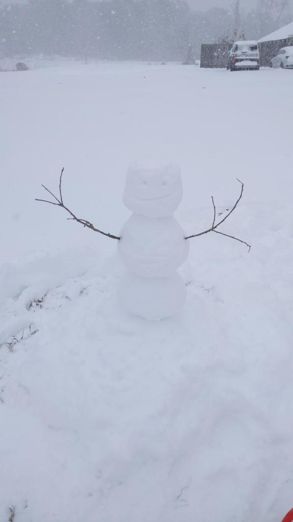 Snow dude with a jar-ish head.