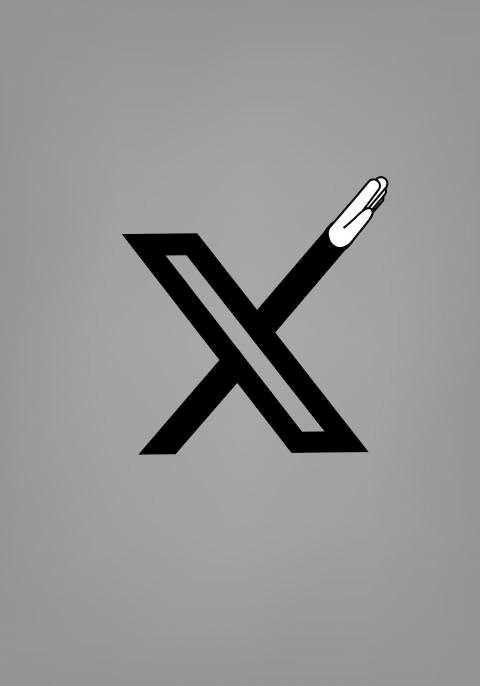 Logo de X twitter faisant un salut nazi sur un de ses axes