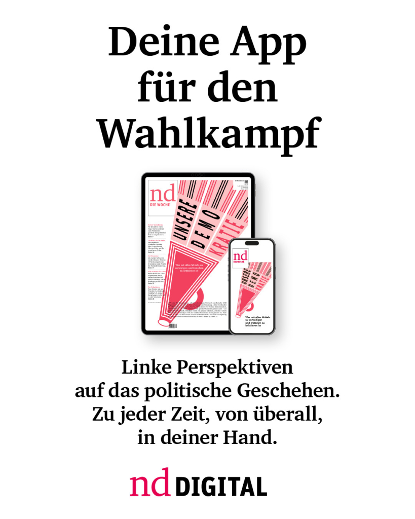 Deine App für den Wahlkampf. Linke Perspektiven auf das politische Geschehen. Zu jeder Zeit, von überall, in deiner Hand. ndDigital