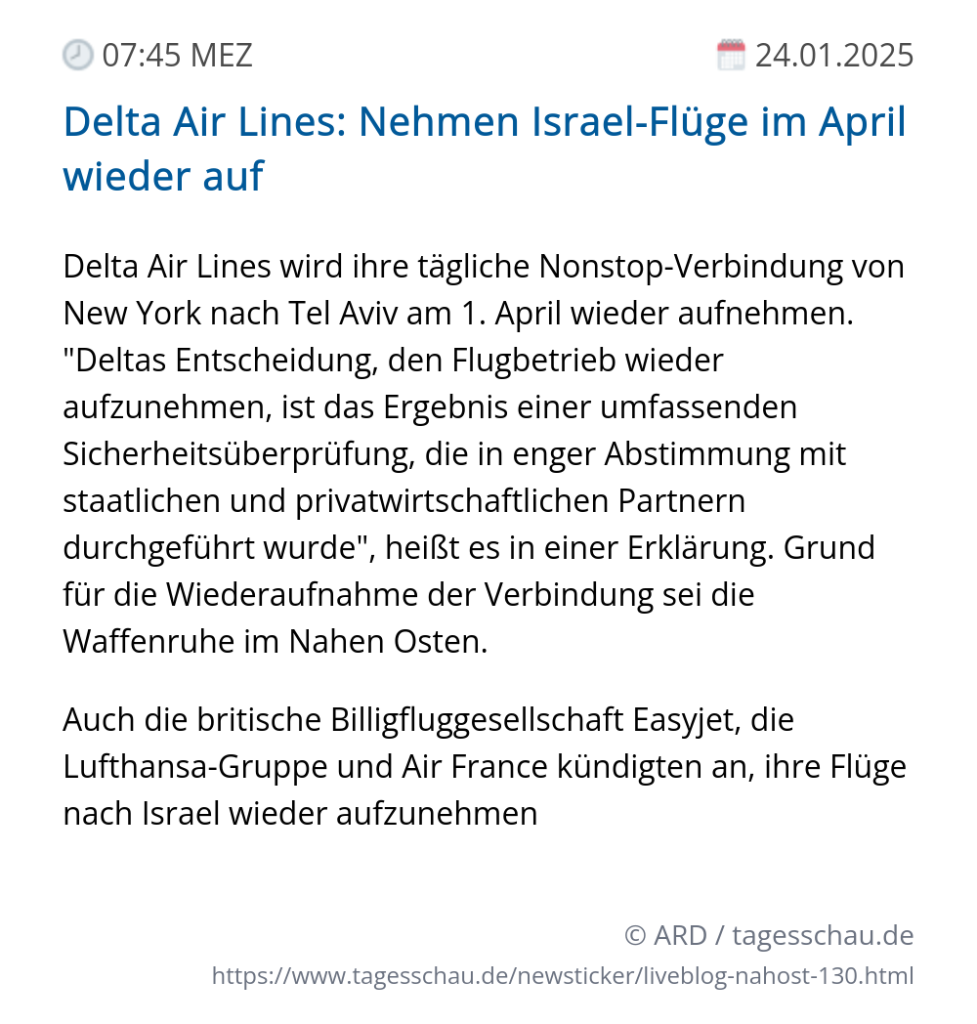 Screenshot eines tagesschau Liveblog Eintrags.