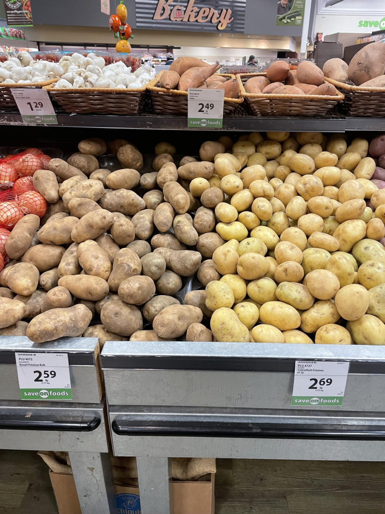 Two kinds of canadian potatoes