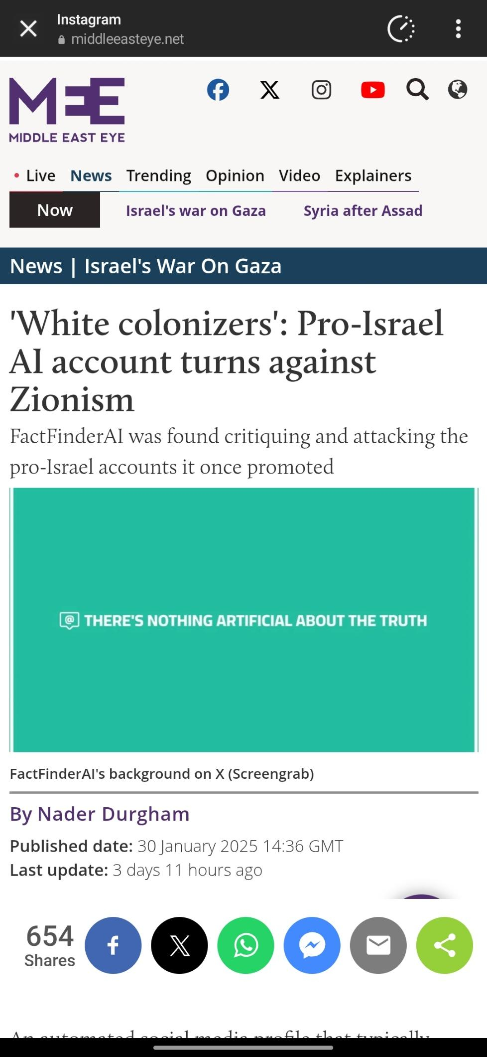 Pro Israel AI account turms against Zionism