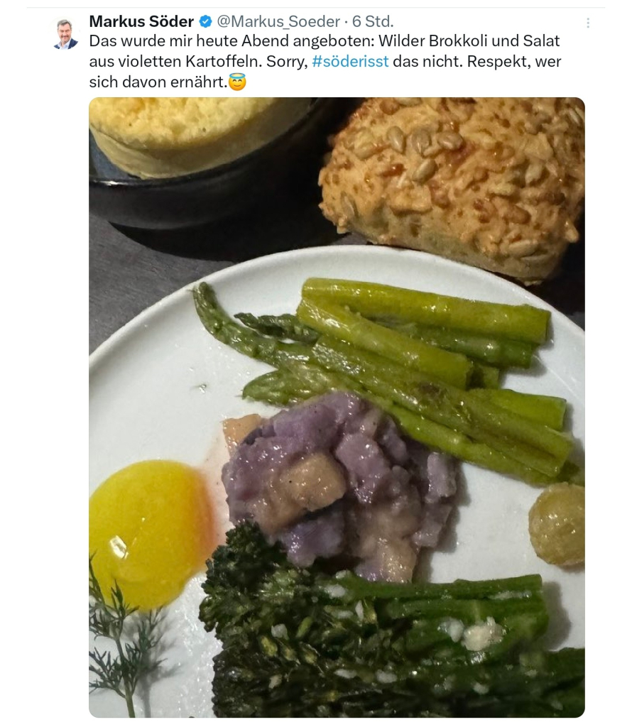 Söder ist kein Gemüse Brokkoli Kartoffeln Spargel