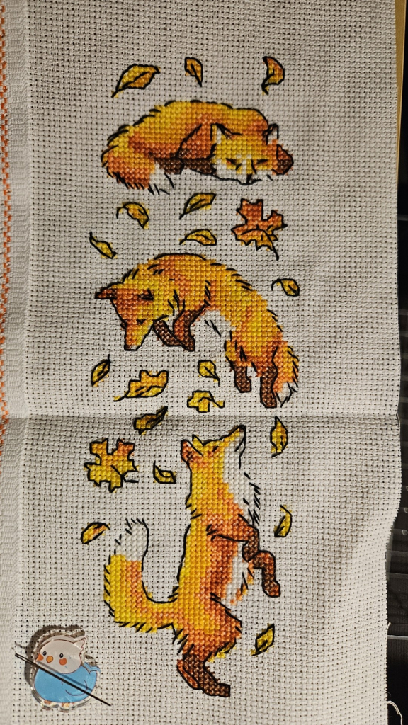 Cross stitch fixes in leaves