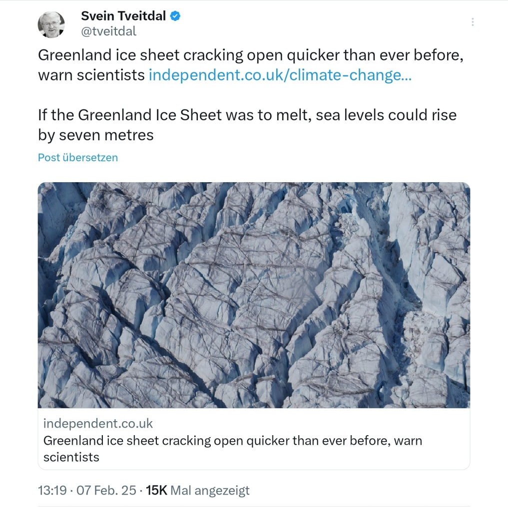 Svein Tveitdal greenland ice Cheet cracking open quicker than ever before warn scientists... Independent UK