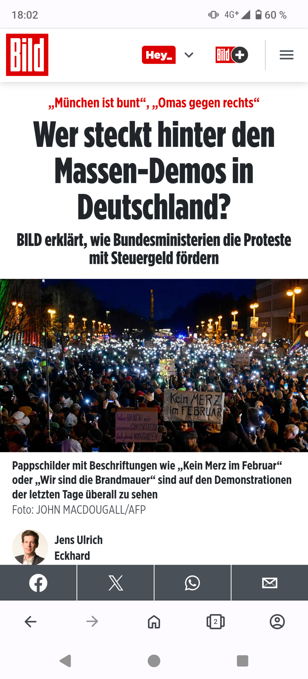 Bild-Artikel: Wer steckt hinter den u Massen-Demos in Deutschland?