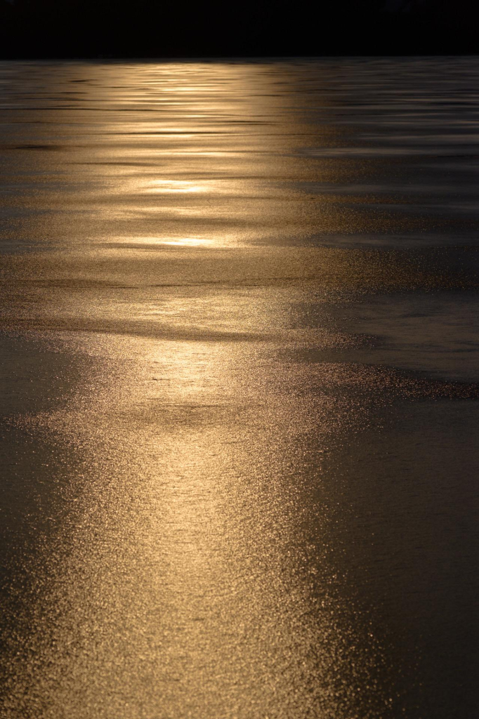 Ice cap on a frozen lake.