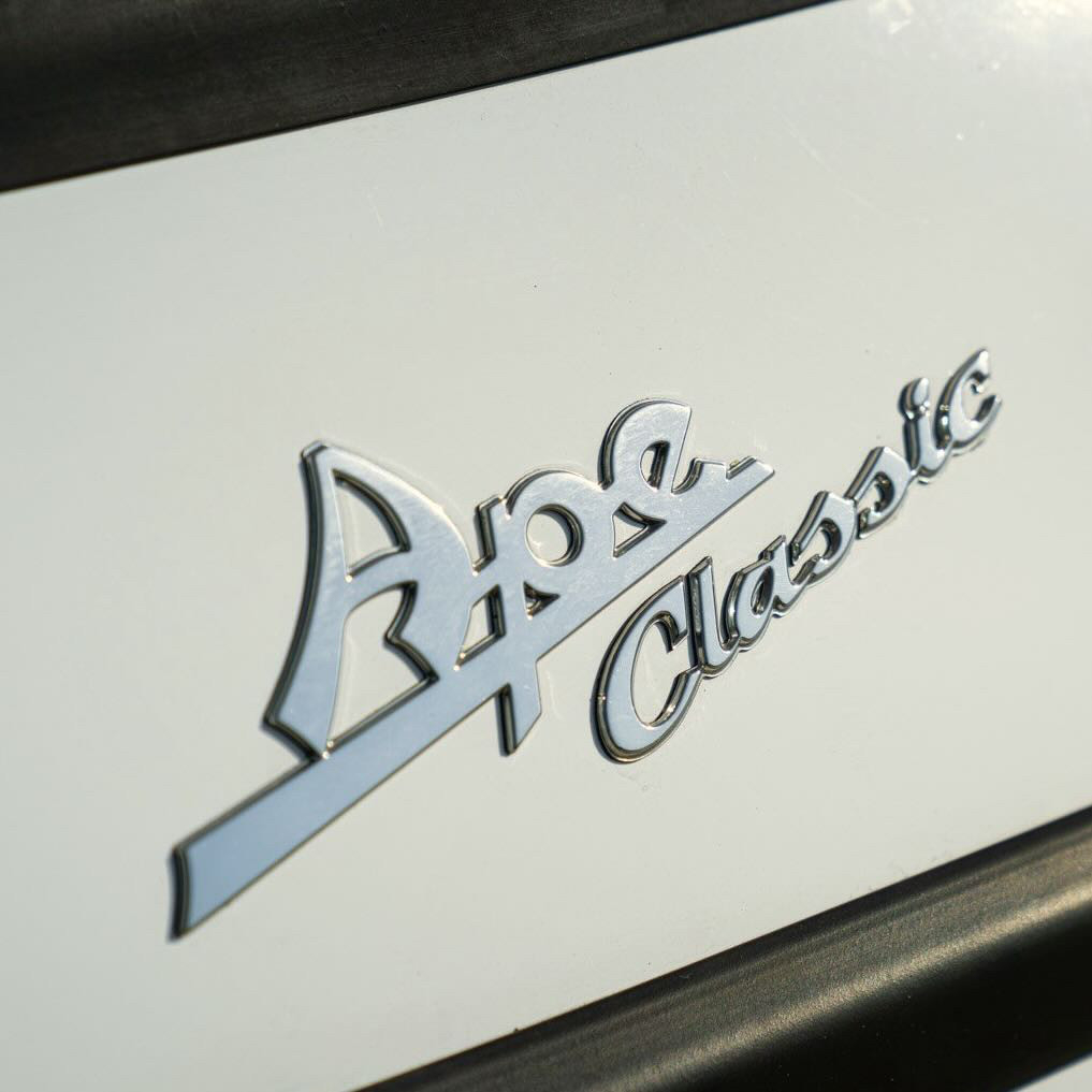 Ah, the classic lines of the chrome emblem on the Piaggio/Vespa Ape