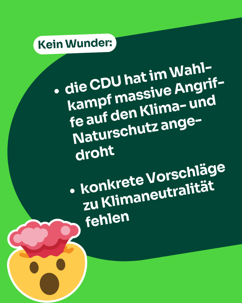 die CDU hat  im Wahlampf massive Angrifffe auf Naturschutz angedroht