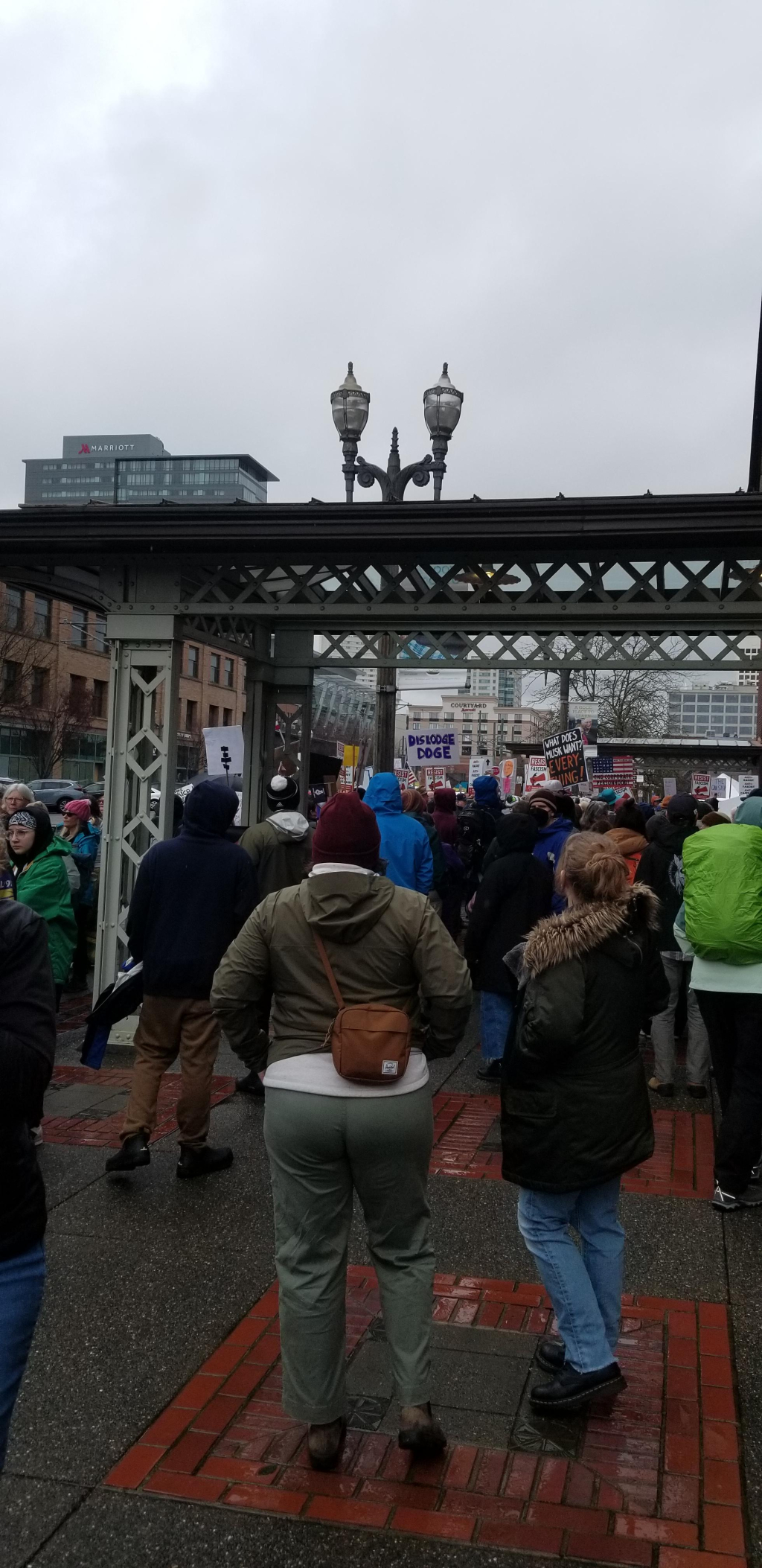 Approx 300 ppl protesting TrumpMusk Fascist coup in Tacoma