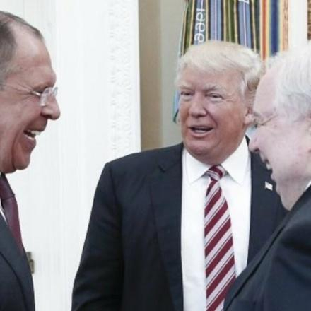 Donald Trump with Russian Foreign Minister Sergey Lavrov and Russian Ambassador Sergei Kislyak in the White House, May 10, 2017