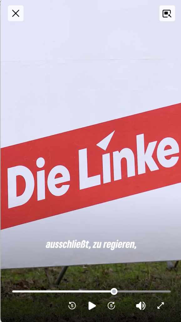 Logo Die Linke, darunter Untertitel "ausschließt, zu regieren"