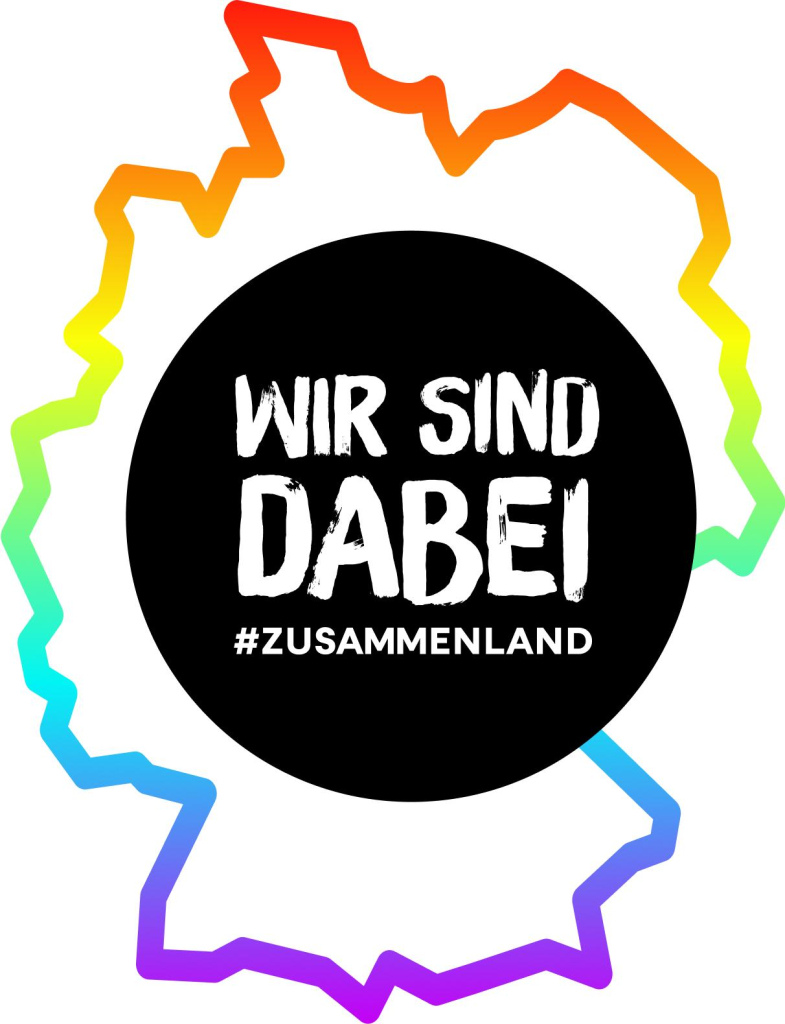 Text auf Grafik: Wir sind dabei #Zusammenland