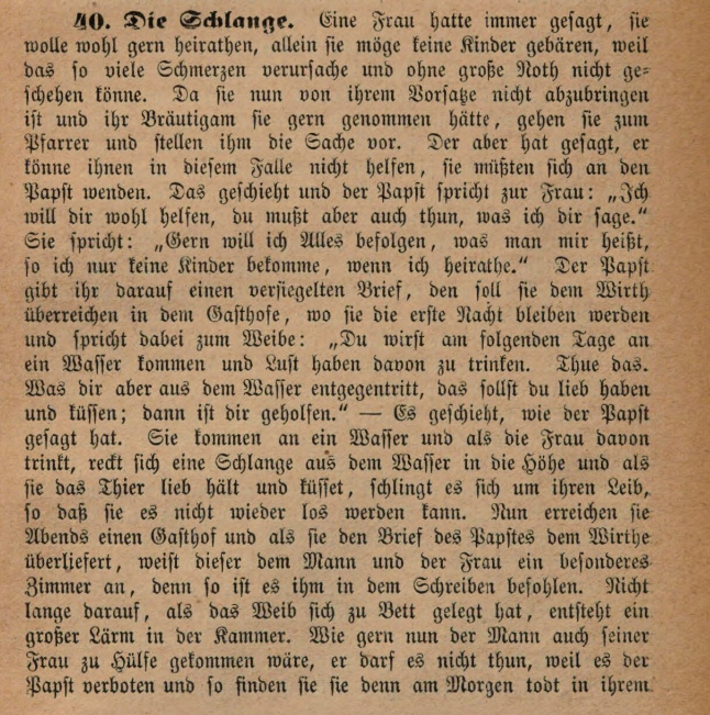 Digital scan of German folk tale "Die Schlange".