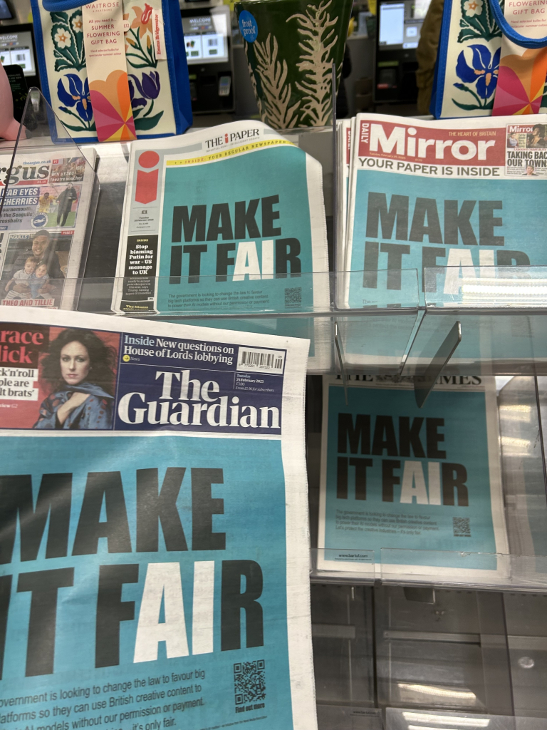 Photo of four papers (mirror, times, ipaper, guardian) all with same cover today) details
In next photo 