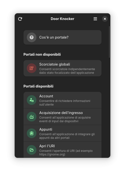 Door Knocker, app that shows available portals.